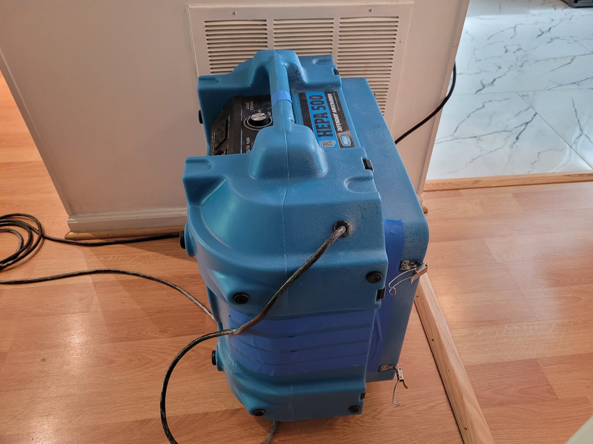 HEPA Clean Smart Remodel — Commercial HEPA air scrubber maintaining continuous high-efficiency air filtration during remodeling and remediation.